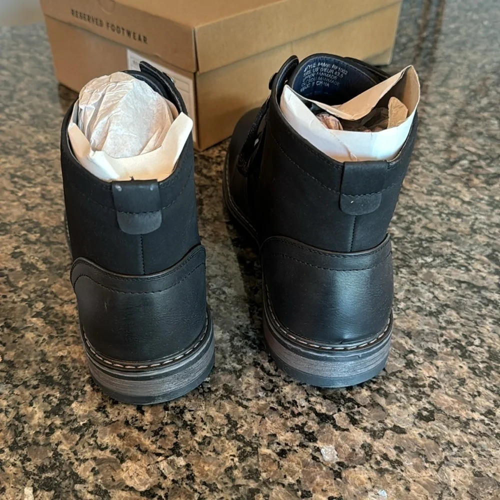 Reserved footwear black lace boot NIB 10